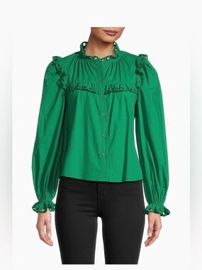 NWT- Stellah Eyelet-Trimmed Ruffle Size Medium